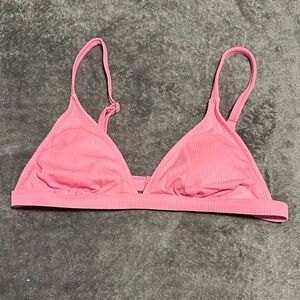 Xhilaration Pink Ribbed Triangle Bikini Top